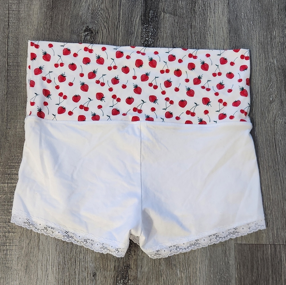 New!Frankies Bikini x Pink Blooklyn Cotton Shorts‎ Berry Print/white - Picture 7 of 9